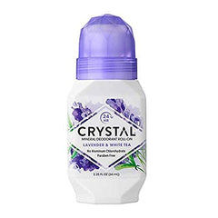 Crystal Essence desodorante mineral roll-on con aplicador, aplicación suave durante el día.
