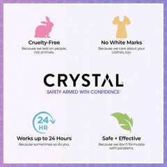 Pack de tres desodorantes Crystal Essence para casa y viaje.