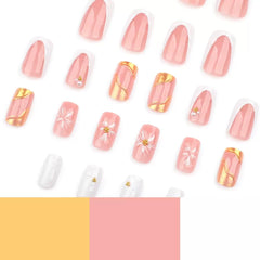 CTTHNBD Contenido del paquete 24 uñas medianas para cambio de look rápido.