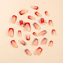 CTTHNBD French tip square press-on nails for an elegant DIY upgrade