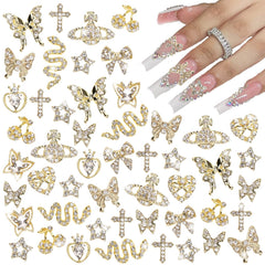 CUBLIVE Corazón con brillantes, adorno para uñas que realza la manicura.