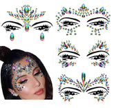 cuediy rainbow festival face jewels for bold, long-lasting sparkle