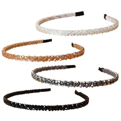 Cuizhiyu diadema cristal doble fila, primer plano con brillo para uso diario
