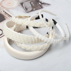 Cuizhiyu diadema con perlas blancas, complemento chic para eventos nocturnos.