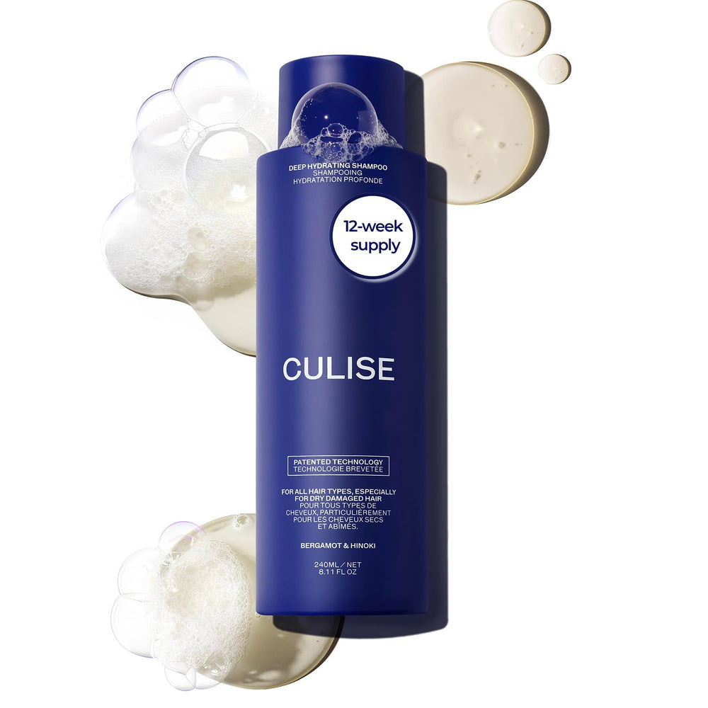 CULISE Korean Deep Hydrating Shampoo bottle pour shows instant moisture for dry hair