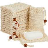 Cunhill soap saver bag cream color with mesh for rich lather and exfoliation.