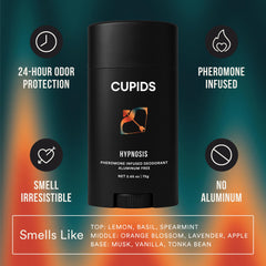 Cupids Hypnosis deodorant with pheromone blend for subtle daily confidence.