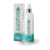 Curativa Bay hypochlorous spray bottle closeup for a refreshing daily skin mist.
