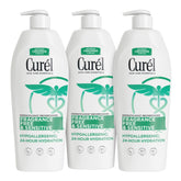 Curel fragrance-free lotion bottle front for dry, sensitive skin.