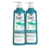Curel Hydra Therapy wet-skin lotion bottle on shelf for in-shower hydration
