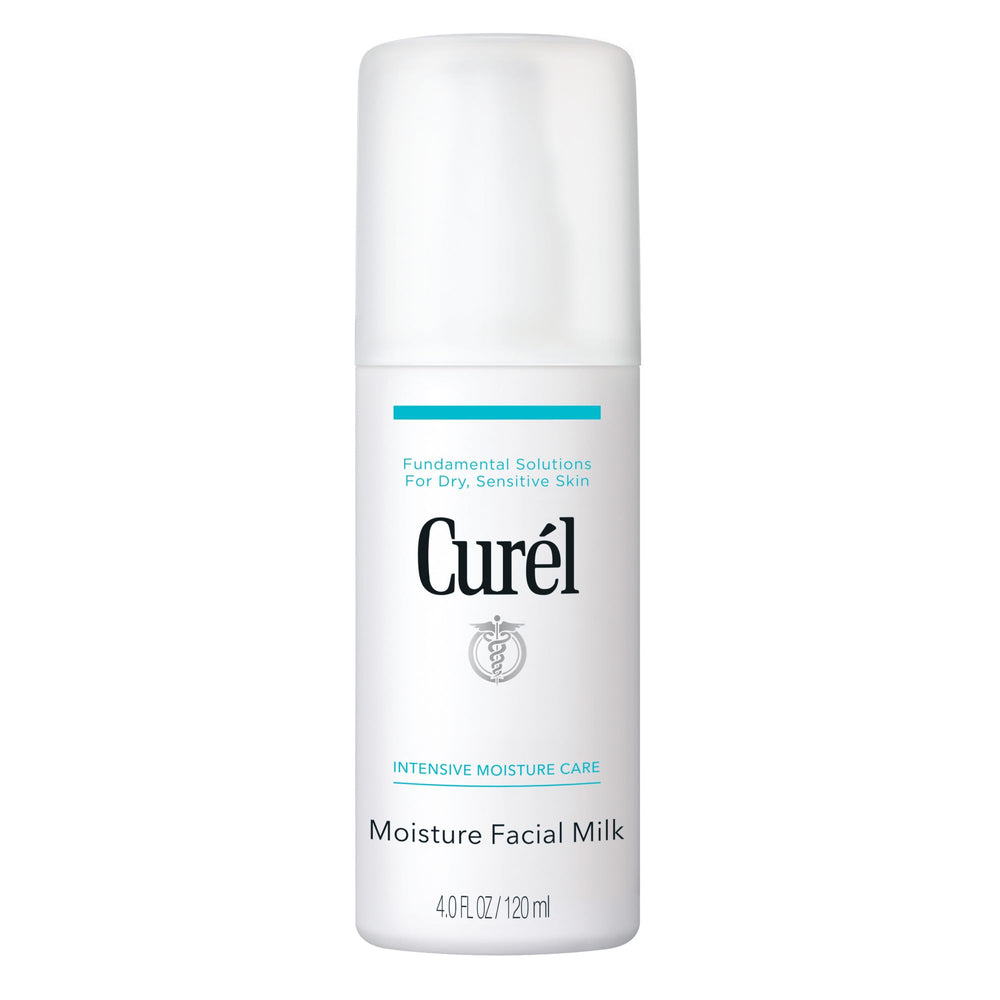 Curel Moisture Facial Milk being applied for deep hydration after cleansing.