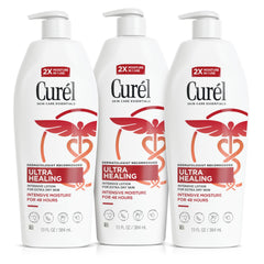 Curel Ultra Healing Intensive Lotion bottle shows fragrance-free care.