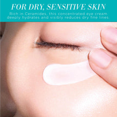 Curel under-eye application closeup showing gentle massage for dry skin