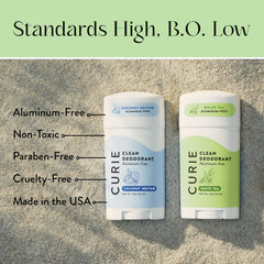 Curie deodorant glide-on application demonstrating smooth, non-greasy feel.