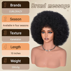 CURLCRAZY Afro wig ideal for daily wear and cosplay performances.