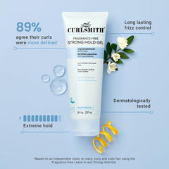 CURLSMITH fragrance-free gel hands applying for defined, fragrance-free curls