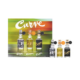 Curve gift set box front view, ideal travel-friendly fragrance trio for men, enhances travel routine.