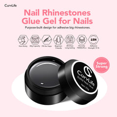 Curvlife clear press-on nails in almond shape for easy, natural wear.