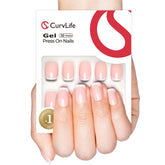 Curvlife uñas francesas de gel punta corta para uso diario cómodo
