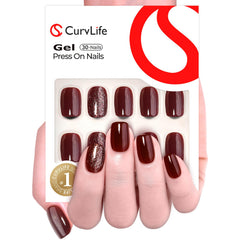 CurvLife paquete 24 uñas postizas con 12 tallas para ajuste perfecto