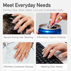 CurvLife press-on nails adhesive showcased for quick, secure tip bonding