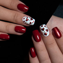Curvlife uñas postizas Rojo Amor, set completo para manicura rápida en casa