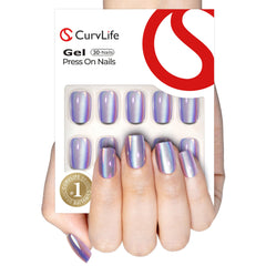 Curvlife uñas con borde frances y diseño albaricoque para estilo natural.