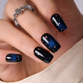 Curvlife uñas cielo estrellado frances en caja, listas para aplicar rápidamente.