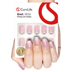 Curvlife uñas Frances brillo natural, aspecto elegante para diario.