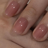 Curvlife uñas postizas gel con diseño francés en rosa durazno.