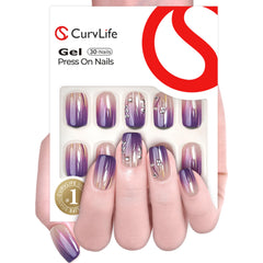 CurvLife uñas postizas con diseño pintado a mano y acabado duradero