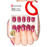 Curvlife Unas postizas gel suave con diseño de rosas rojas para un acabado natural