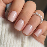 CurvLife Uñas postizas soft gel corto nude rosado para un aspecto natural