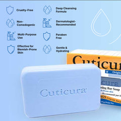 Cuticura being applied to face and body for deep clean.