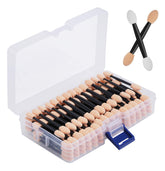 Cuttte dual-sided eyeshadow applicator with container for precise placement.