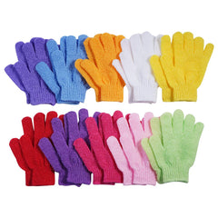 Guantes exfoliantes CVNDKN de doble cara en colores, limpieza suave para la piel.