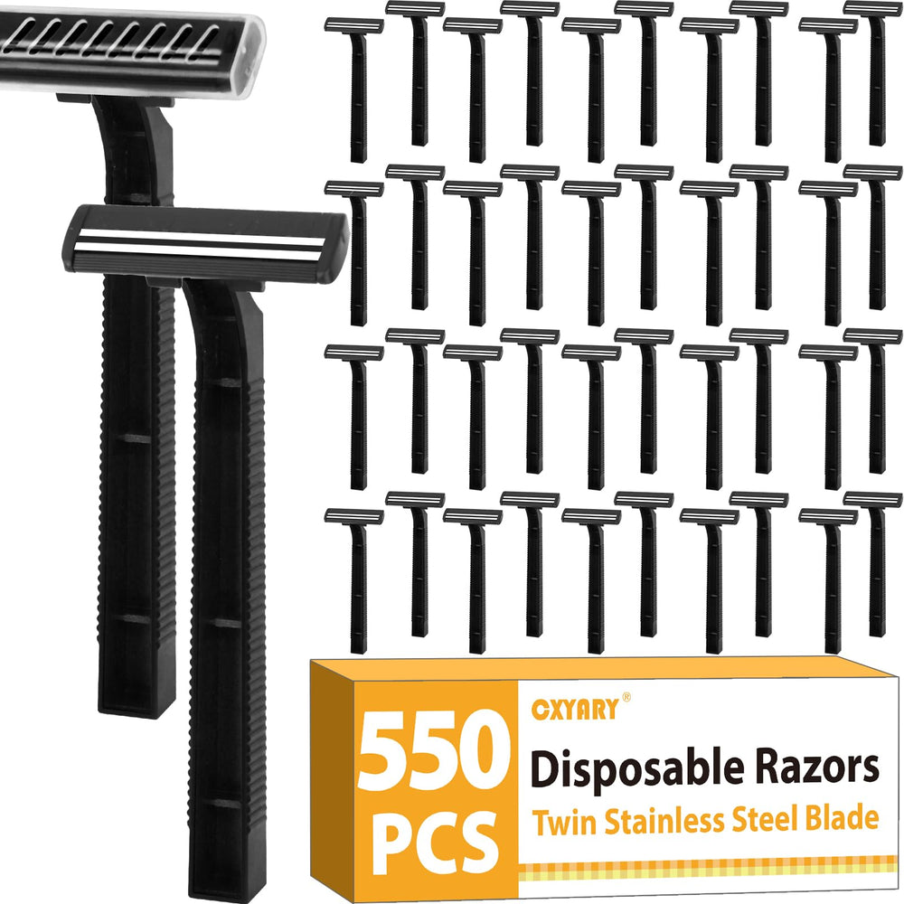 CXYARY 550‑pc twin‑blade disposable razor bundle for daily use and travel.