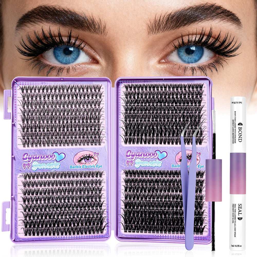 CyanoooGenesis 640pcs lash clusters kit for easy at-home lash DIY