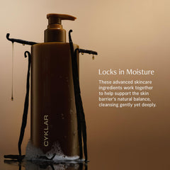 CYKLAR Moisture Lock concept image highlights long-lasting hydration after use.
