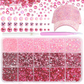 Cynailli pink rhinestones kit contents for easy crafting with tools