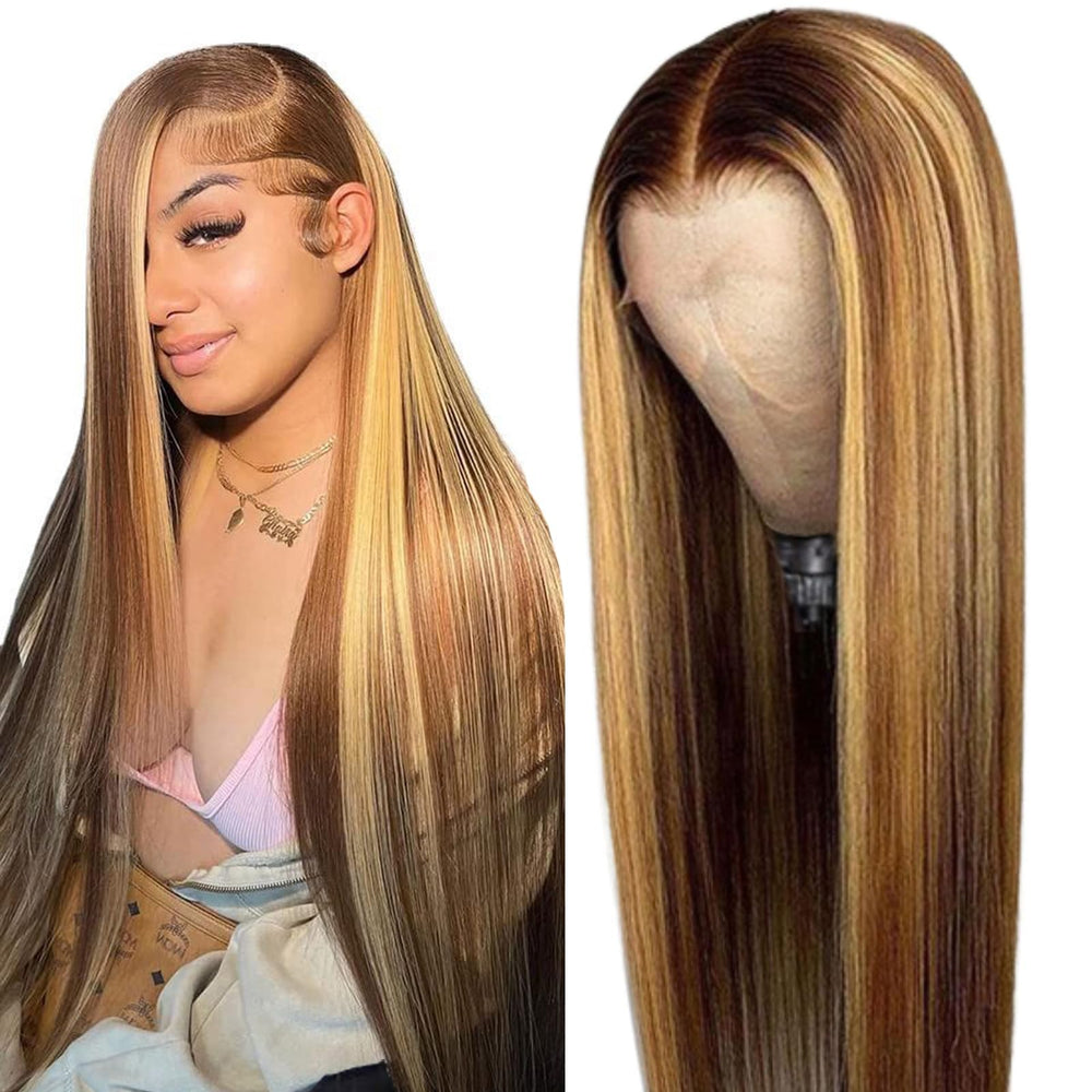 Cypha ombre lace front wig 28inch honey blonde highlights for natural styling