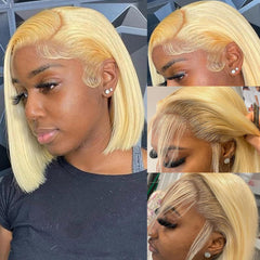CYSDRH Blonde Bob Wig 613 front view showing natural hairline