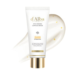 D'alba Piedmont Vita Toning capsule cream tube with cap, emphasizing hydration for radiant skin.
