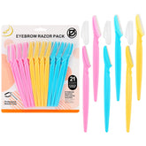 D 21 PCS eyebrow razor with safety cap for precise brow shaping.