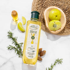 Dabur Amla Luxe Hair Oil on dry hair demonstrating frizz control and shine.