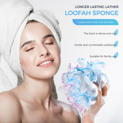 Esponja de baño DadyMart con malla densa que genera más espuma.