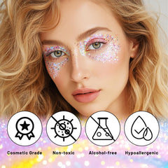 DAGEDA Dazzle Stick face glitter provides quick, eye-catching shine.