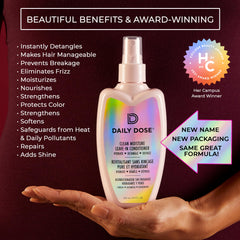 Daily Dose cabello hidratado y brillo natural gracias a aloe y vitaminas.