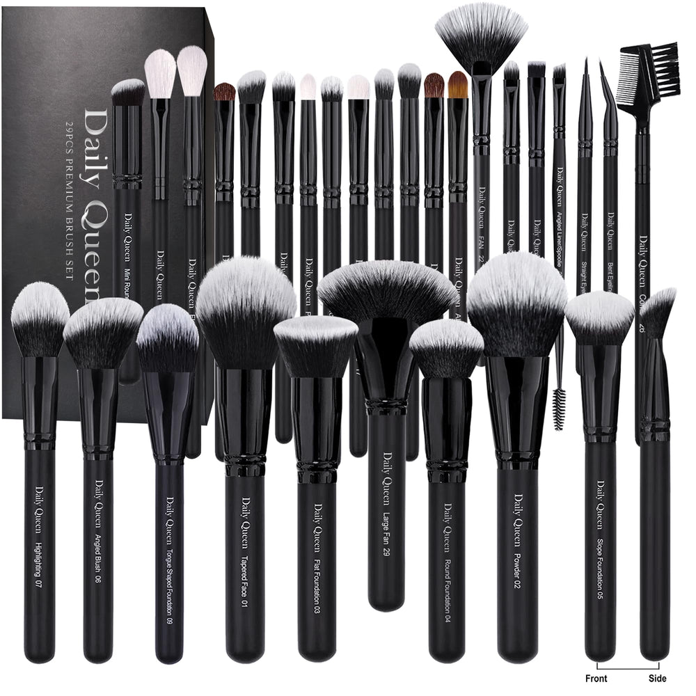 Daily Queen 29pcs brush set overview for versatile daily makeup application.