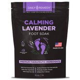 Daily Remedy Calming Lavender Foot Soak botella, spa en casa para pies cansados